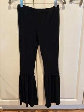 art class Black Ruffle Flare Legged Girls Leggings